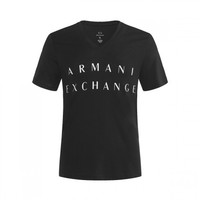 男款印字母简洁短袖T恤Armani Outlet