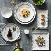日式陶瓷西餐盘甜品早餐盘子创意餐具菜盘家用北欧网红ins风碟子