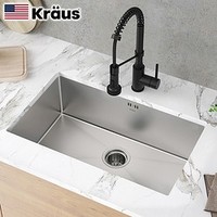 历史低价：Kraus CKHU100-28 304不锈钢厨房水槽 1.5mm