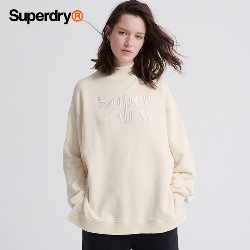 Superdry 极度干燥 女套头小立领卫衣 黑色 S码