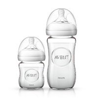 飞利浦新安怡玻璃奶瓶新生婴儿宽口径进口玻璃奶瓶防胀气奶嘴对装