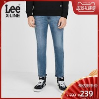 LeeX-LINE2019秋冬新款蓝色修身低腰直筒牛仔长裤男L157221VJ50Q