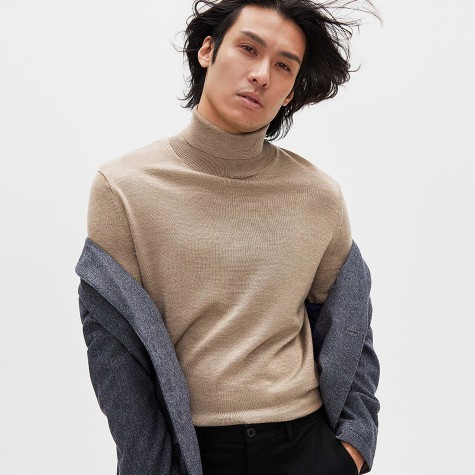 GAP 474779 男士立领美利奴羊毛衫