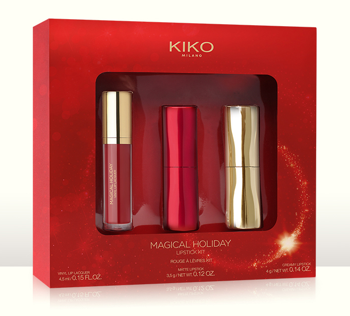 KIKO 2019圣诞限量口红礼盒 3支装（魅惑炫彩唇釉#05+柔雾哑光口红#06+丝滑奶油口红#02）