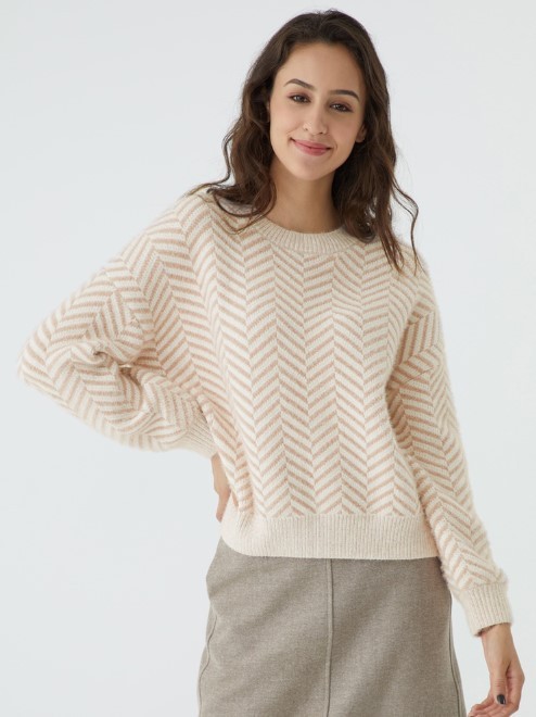 西雅衣家 C&A CA200223228 女士毛绒雪尼尔条纹毛衣