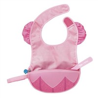 B.Box 寶寶便攜拉鏈折疊 防水防污圍嘴圍兜 1件 帶硅膠勺子 Disney Aurora