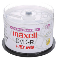 maxell 麥克賽爾 DVD-R光盤  16速4.7G 影音系列桶裝50片京東專供