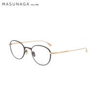 MASUNAGA增永眼镜男女复古全框眼镜架配镜近视光学镜架RADIO CITY #53 棕框金腿