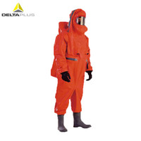 代尔塔/DELTAPLUS 401030 内置气密1级重型防化服 ALAIN  可防1400多种化学品 橙色 均码 1件 企业专享