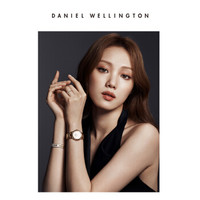 丹尼尔惠灵顿（DanielWellington）DW手表 28mm白盘时尚女表DW00100213+戒指尺寸：16+中号手镯（礼盒装）