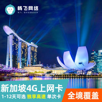新加坡上網卡4G高速電話卡1/5/6/7/8/10/12天手機可選2G無限流量