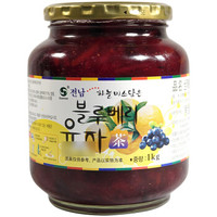 全南 韓國進口 全南 蜂蜜藍莓柚子茶 整顆藍莓沖飲果醬1kg