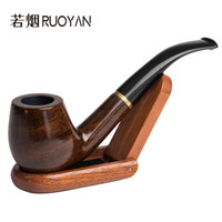 Ruoyan 若烟 烟斗黑檀实木 木纹色光面加金属圈（送配件） RY1002