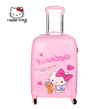 日本凯蒂猫 HelloKitty儿童拉杆箱女16英寸行李箱万向轮登机箱可爱卡通学生密码小孩旅行箱