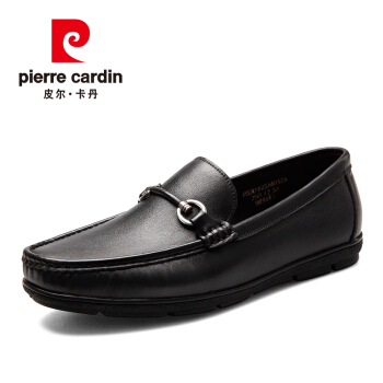 皮尔卡丹（pierre cardin）商务男士休闲圆头套脚皮鞋 黑色 41