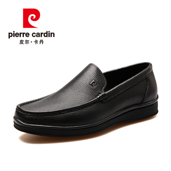 皮尔卡丹（pierre cardin）男士商务正装皮鞋羊皮低帮男鞋舒适一脚蹬 黑色 43