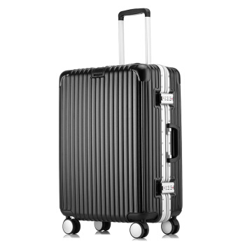 维多利亚旅行者铝框拉杆箱24英寸行李箱男 时尚旅行箱万向轮托运箱9018黑色