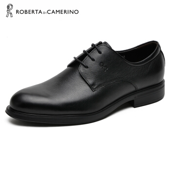 诺贝达 ROBERTA DI CAMERINO 商务休闲男士胎牛皮系带舒适软底正装鞋 黑色 41