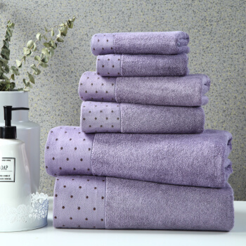 竹之锦 毛巾浴巾 精梳雅致竹纤维大浴巾 加厚吸水柔软浴巾 紫色