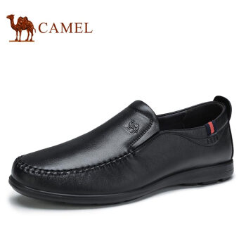 骆驼（CAMEL） 牛皮平底软底休闲商务皮鞋男 A912287430 黑色 39