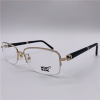 MontBlanc 萬寶龍 商務時尚超輕配金屬男半框眼鏡架/近視架 MB535 多色可選 028 Gold Black