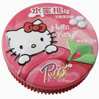 Rio 瑞欧无糖薄荷糖圆盒 HelloKitty联名款16g（水蜜桃味）口香糖 新品 *10件