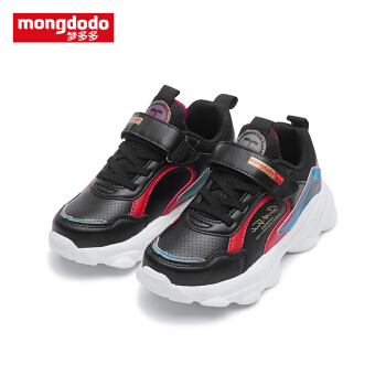 巴拉巴拉旗下梦多多mongdodo童装儿童旅游鞋2019新款中大童运动鞋79204192155黑红色调35