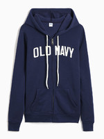 OLD NAVY 449810 女装徽标图案拉链连帽卫衣