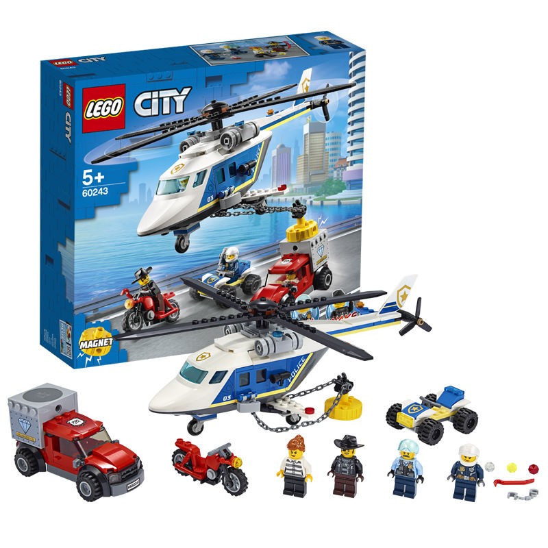 百亿补贴lego乐高城市组60243警用直升机大追击