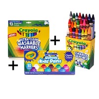 Crayola 绘儿乐 儿童绘画套装（12色可水洗水彩笔+10色手指颜料+24色可水洗蜡笔）