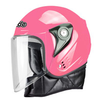 戴德 电动摩托车头盔男 围脖款 粉色 送防雾剂