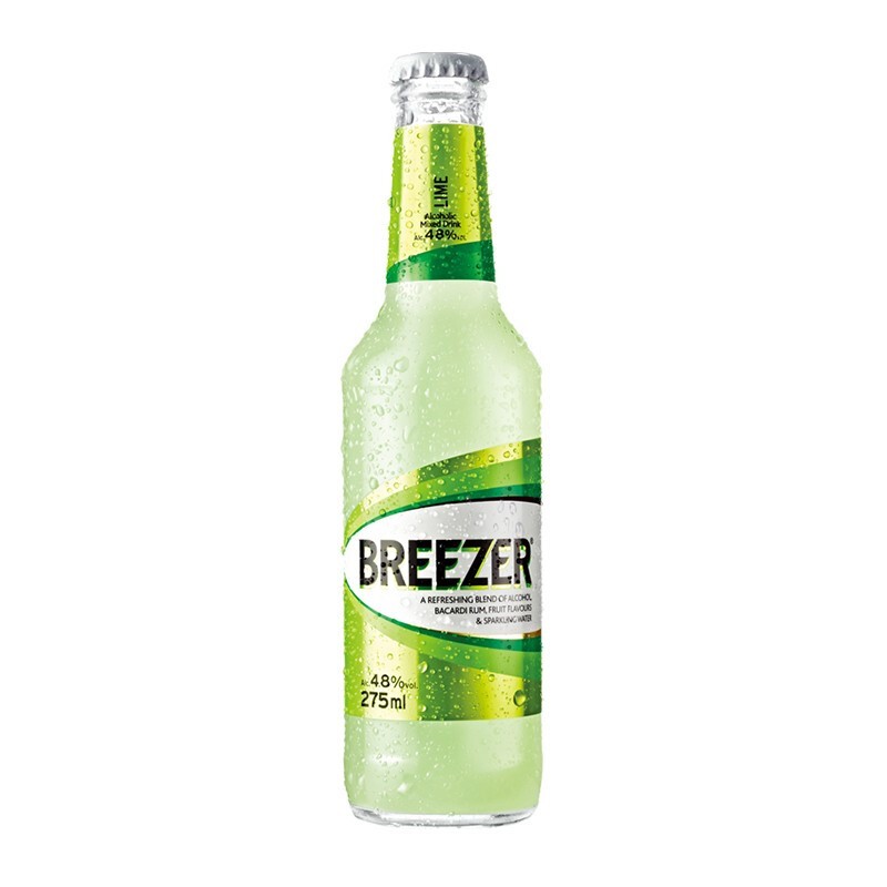 Breezer 冰锐 洋酒 4.8°朗姆预调鸡尾酒 瓶装青柠味 275ml