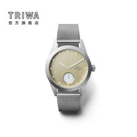 TRIWA北欧设计Aska系列经典表带石英手表 银色钢带金盘 AKST104-MS121212