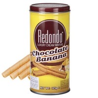印度尼西亚进口 瑞丹多（Redondo）威化卷心酥(巧克力香蕉味)注心饼干125g *16件