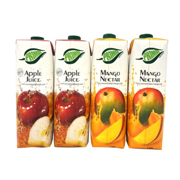 PRIMA 普瑞达 地中海塞浦路斯进口 普瑞达(PRIMA) 五种水果混合汁/苹果汁 1L×4瓶 家庭畅饮装