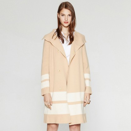 ME&CITY 525577 女士羊毛混纺针织大衣