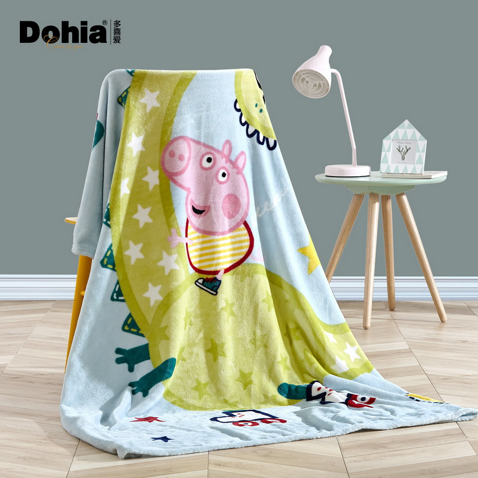 Dohia 多喜爱 小猪佩奇之出发吧恐龙 法兰绒毯 150*200cm