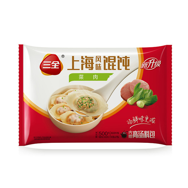 商品三全 上海风味菜肉馄饨 500g