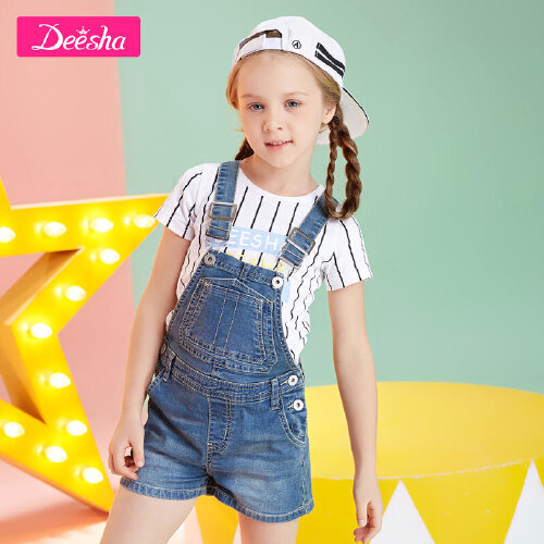 Deesha 笛莎 女童牛仔背带裤