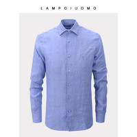 LAMPO 蓝豹 男士亚麻长袖衬衫