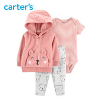 Carter's 女宝连体衣长裤摇粒绒外套三件套