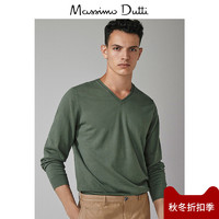 Massimo Dutti 00949224514 男士纯棉V领针织衫