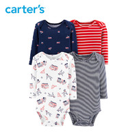 Carter's 新生儿长袖连体衣 4件装