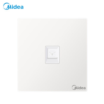 美的（Midea）开关插座电源面板86型有线电话暗装家用雅白无边框京东自营E05