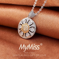 MyMiss 非常爱礼 925银镀铂金 花朵吊坠饰项链
