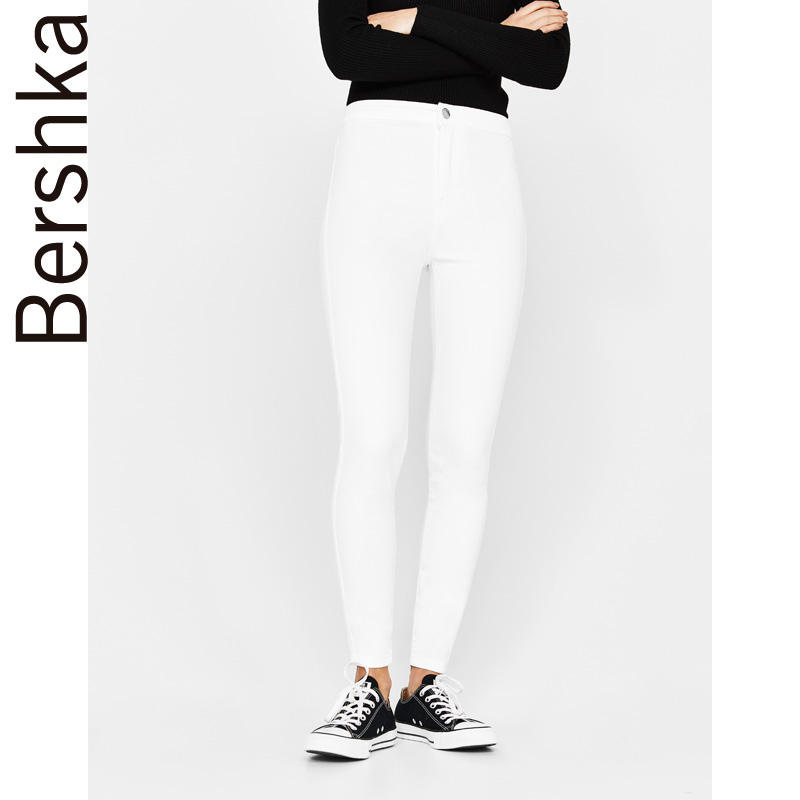 Bershka 巴适卡 00050111250 女士高腰牛仔裤