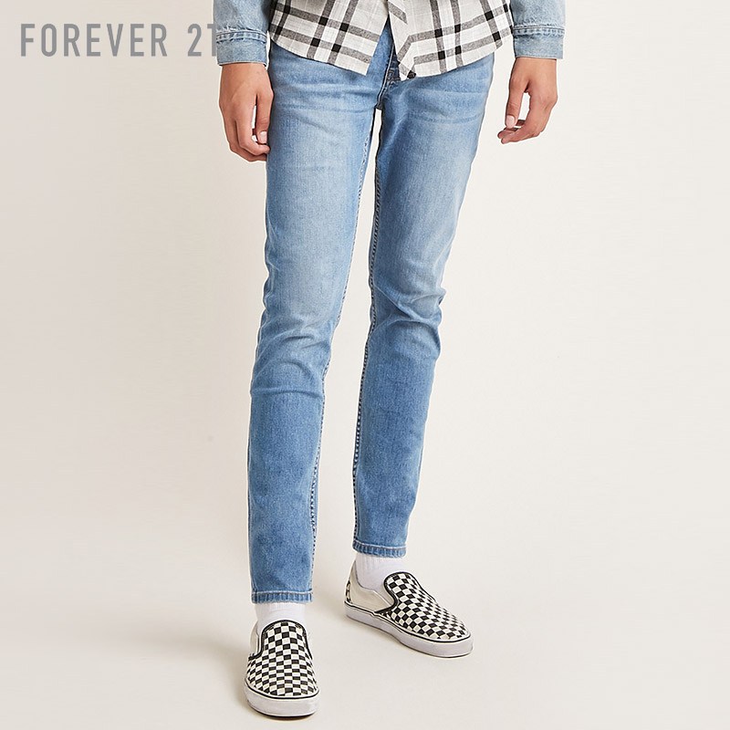 FOREVER 21 00093943 男士修身小脚牛仔裤