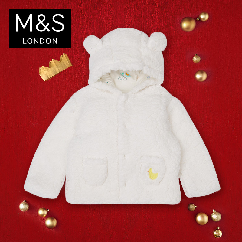 M&S 马莎 T786116C 婴儿绒面夹克厚外套