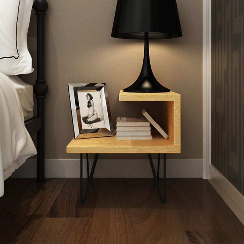 腾艺 TY-C177 铁艺实木床头柜