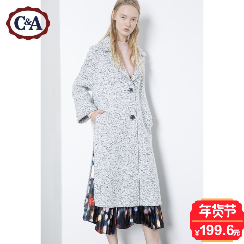 西雅衣家 C&A CA200183425 羊毛混纺大衣
